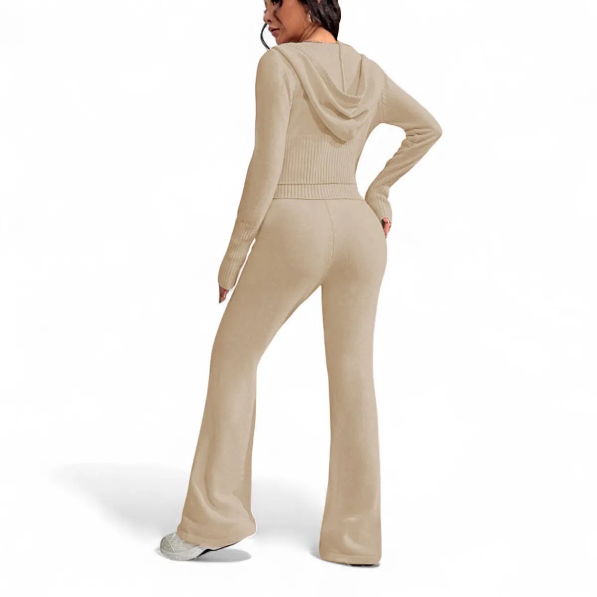 GENERICO - Conjunto Mujer Hilo Pantalon Campana 359G-60 Color Vainila