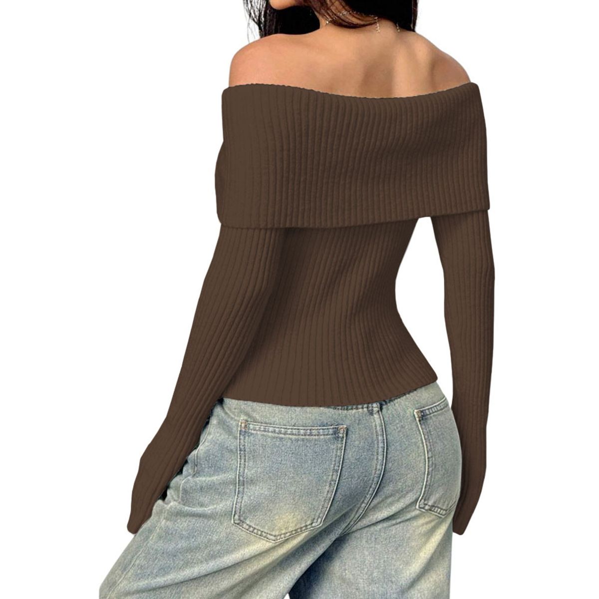 GENERICO - Sueter Mujer Hilo Mlarga Marinera 359G-23 Color Marron