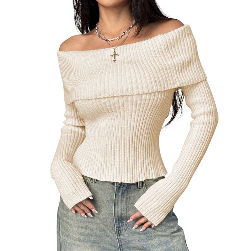 GENERICO - Sueter Mujer Hilo Mlarga Marinera 359G-23 Color Perla