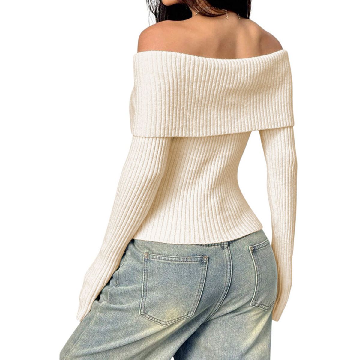 GENERICO - Sueter Mujer Hilo Mlarga Marinera 359G-23 Color Perla