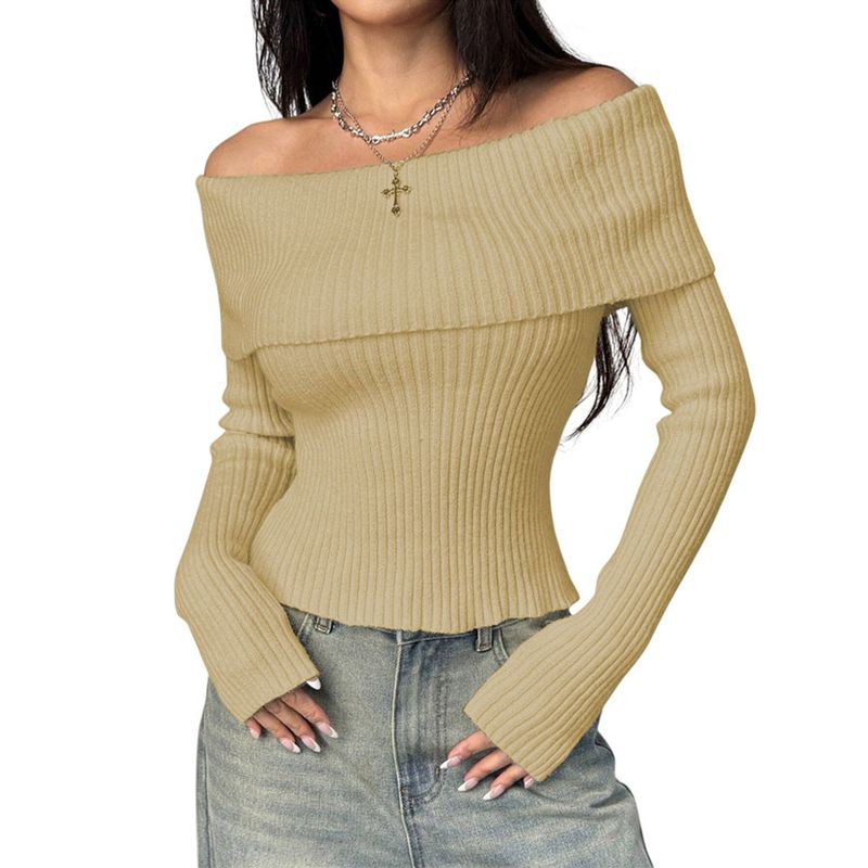 GENERICO - Sueter Mujer Hilo Mlarga Marinera 359G-23 Color Vainila