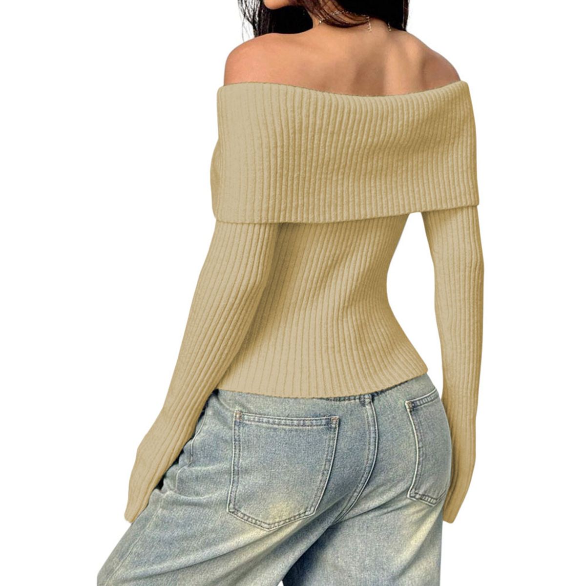 GENERICO - Sueter Mujer Hilo Mlarga Marinera 359G-23 Color Vainila