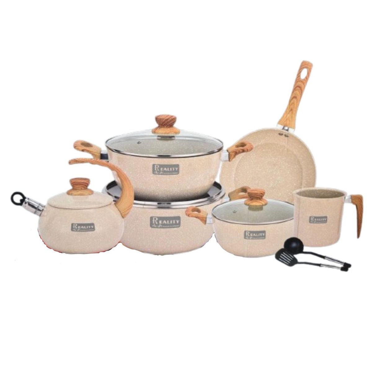 REALITY - Juego de Ollas Roca Volcánica 12 Piezas