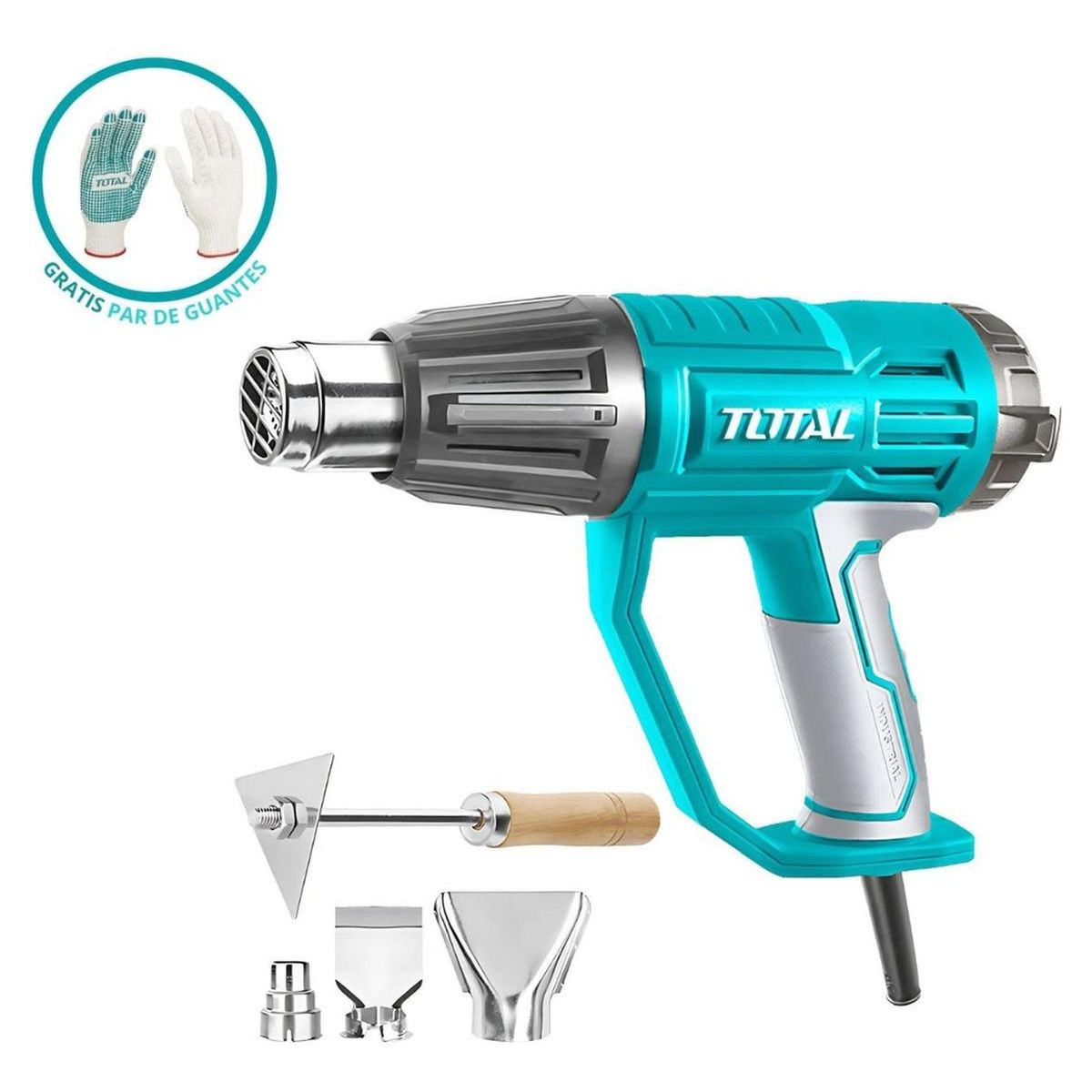 Total Tools - Pistola De Calor 2000w TB20056 + Guantes XL TSP11102 TOTAL
