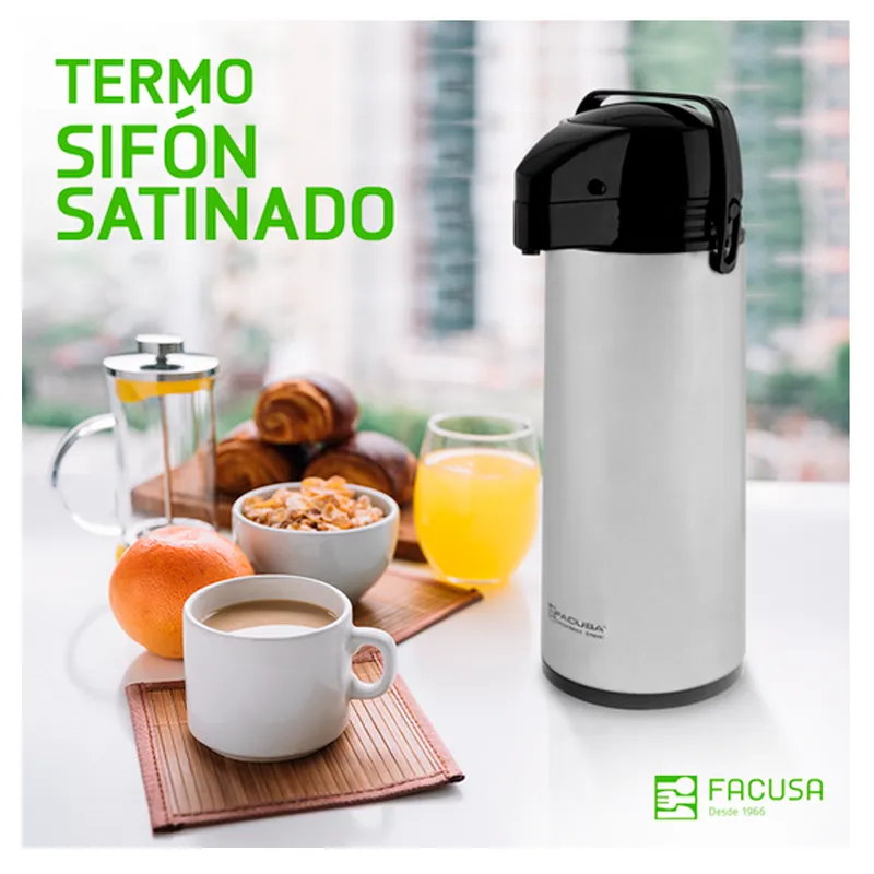 FACUSA - Termo Facusa Acero Inoxidable Sifón 1.9 Litros con asa