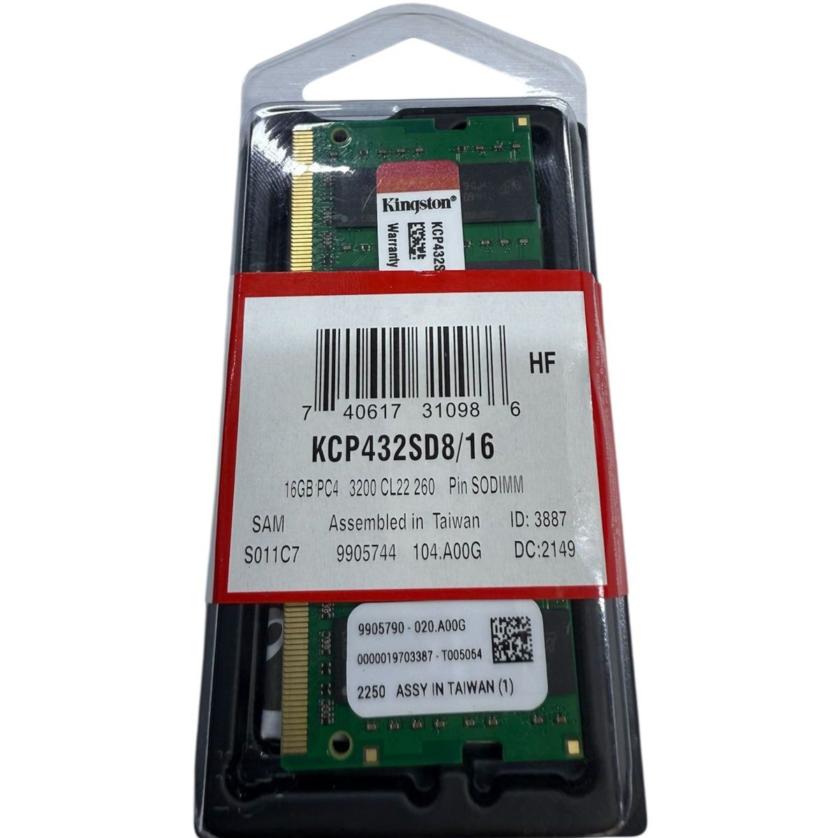 KINGSTON - MEMORIA RAM PARA LAPTOP DDR4 16GB 3200