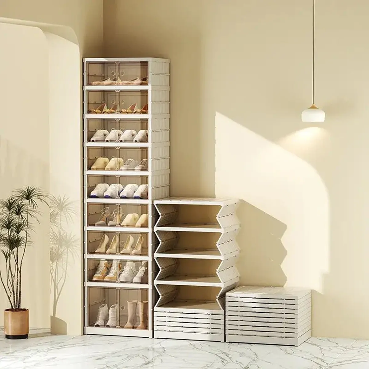 GENERICO - ORGANIZADOR PLEGABLE 9 NIVELES PARA 18 PARES TAPA ACRILICA