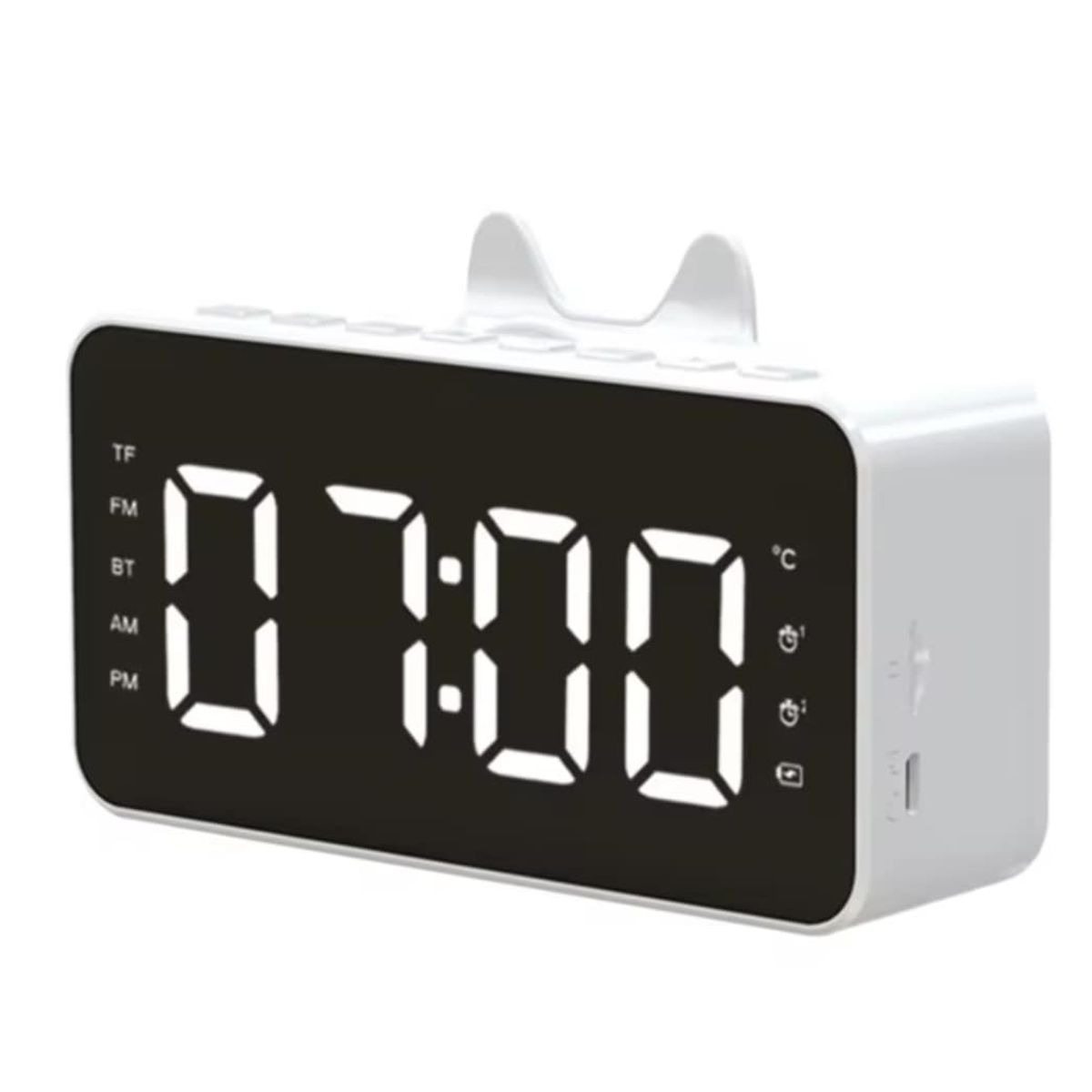 GENERICO - Reloj Digital Despertador Gatito Bluetooth Radio Portatil Escritorio