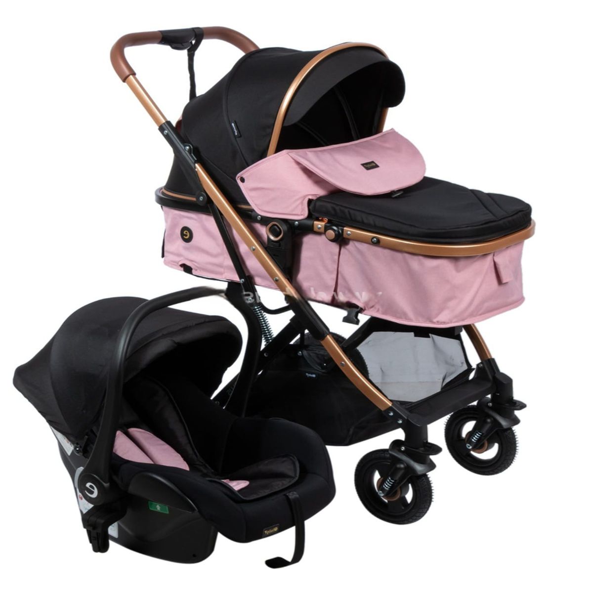 EBABY - COCHE MOISES PARA BEBE CON PORTABEBE - ROSA