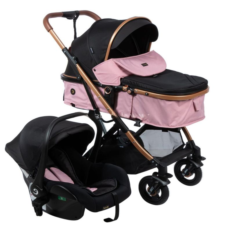 EBABY - COCHE MOISES PARA BEBE CON PORTABEBE - ROSA