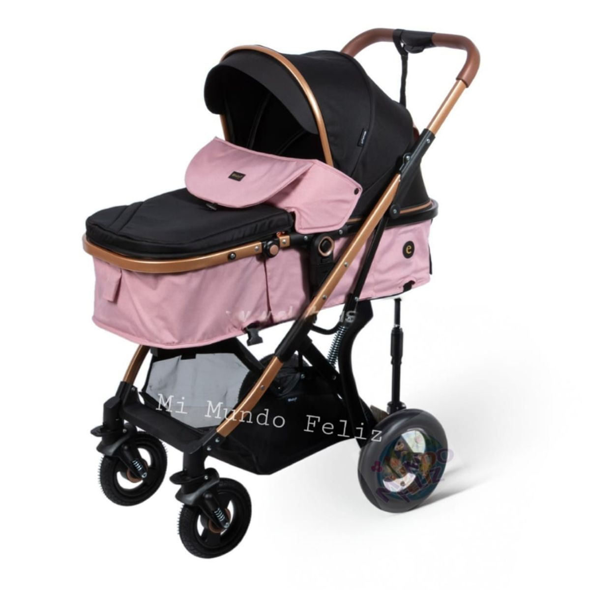 EBABY - COCHE MOISES PARA BEBE CON PORTABEBE - ROSA