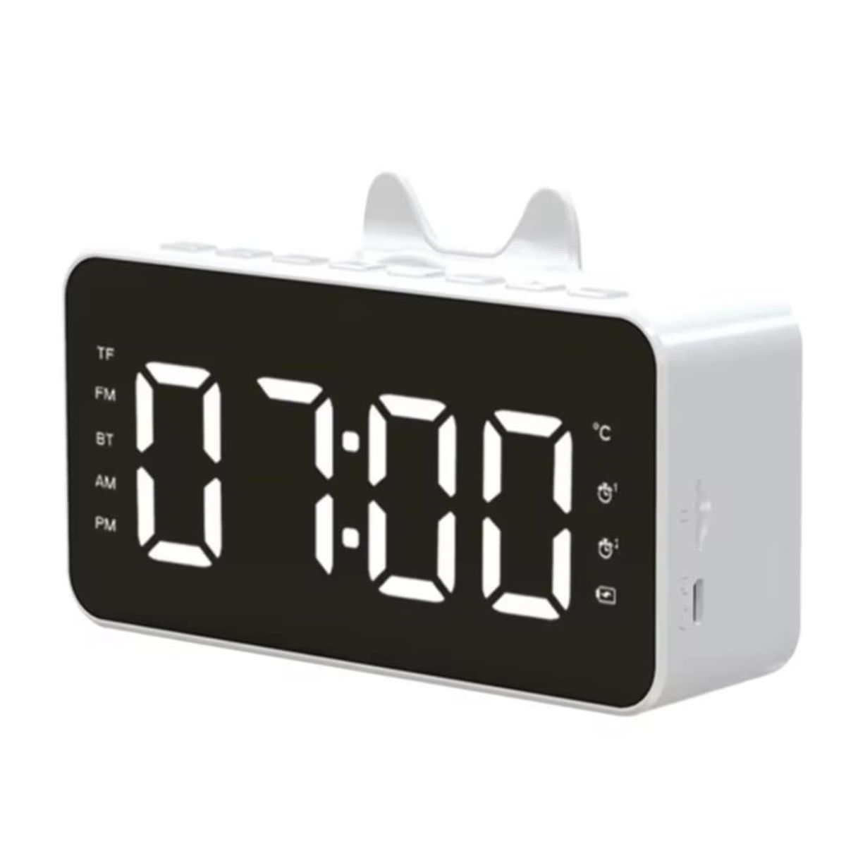 GENERICO - Reloj Digital Despertador Gatito Bluetooth Radio Portatil Escritorio