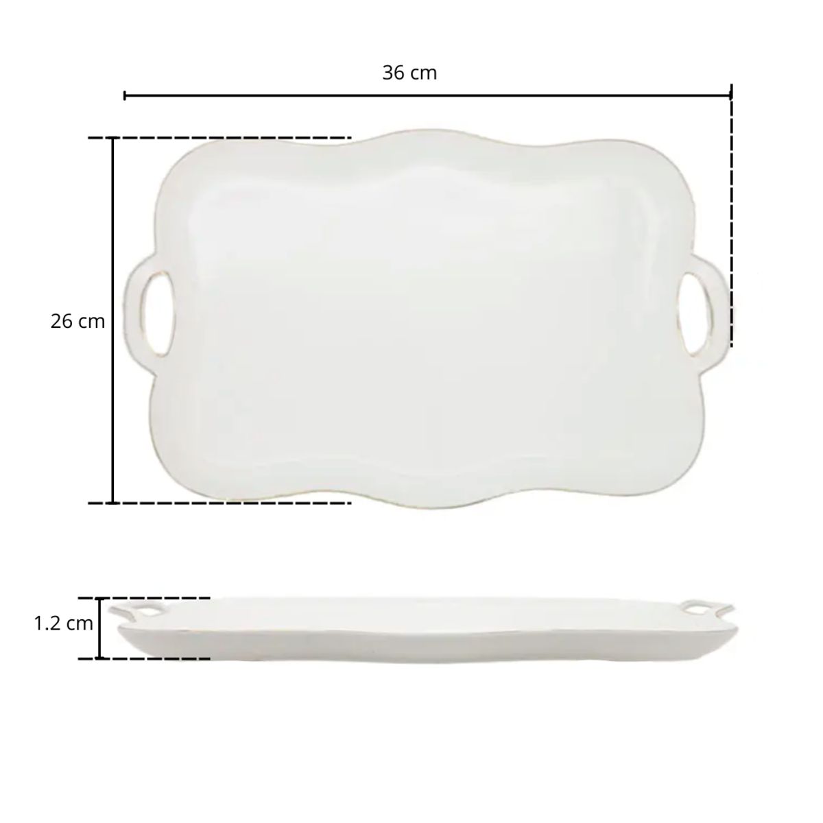 INSPIRA - Bandeja de Cerámica con Borde Ondulado