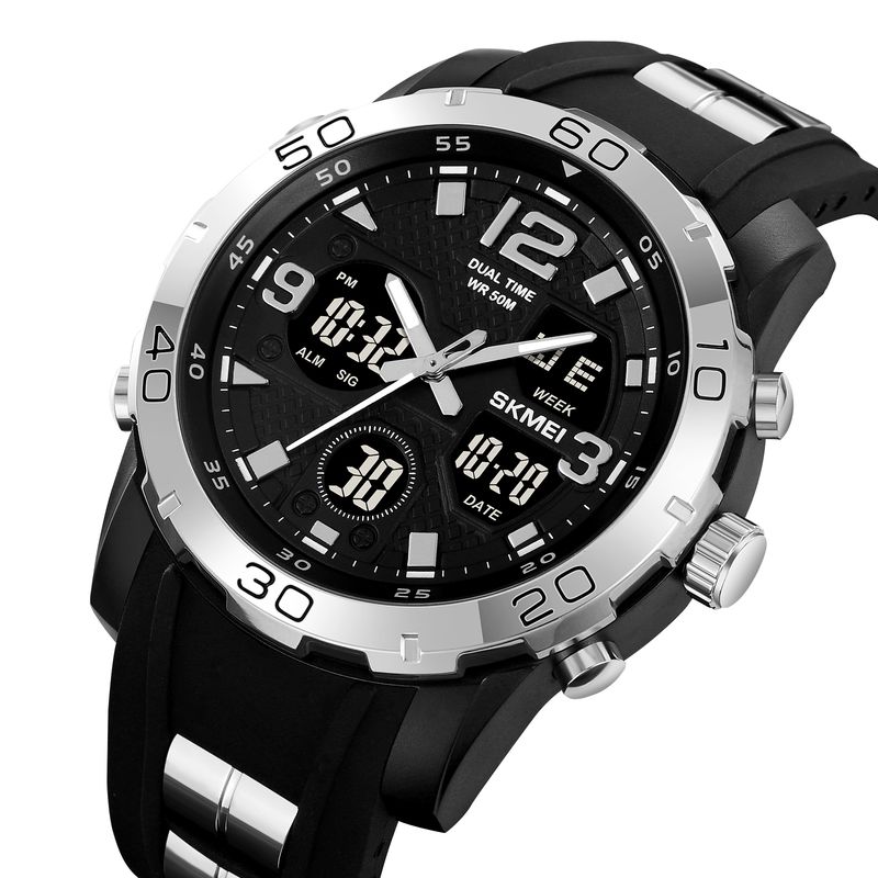 SKMEI - Reloj Skmei 2102 Negro Correa Silicona Caballero