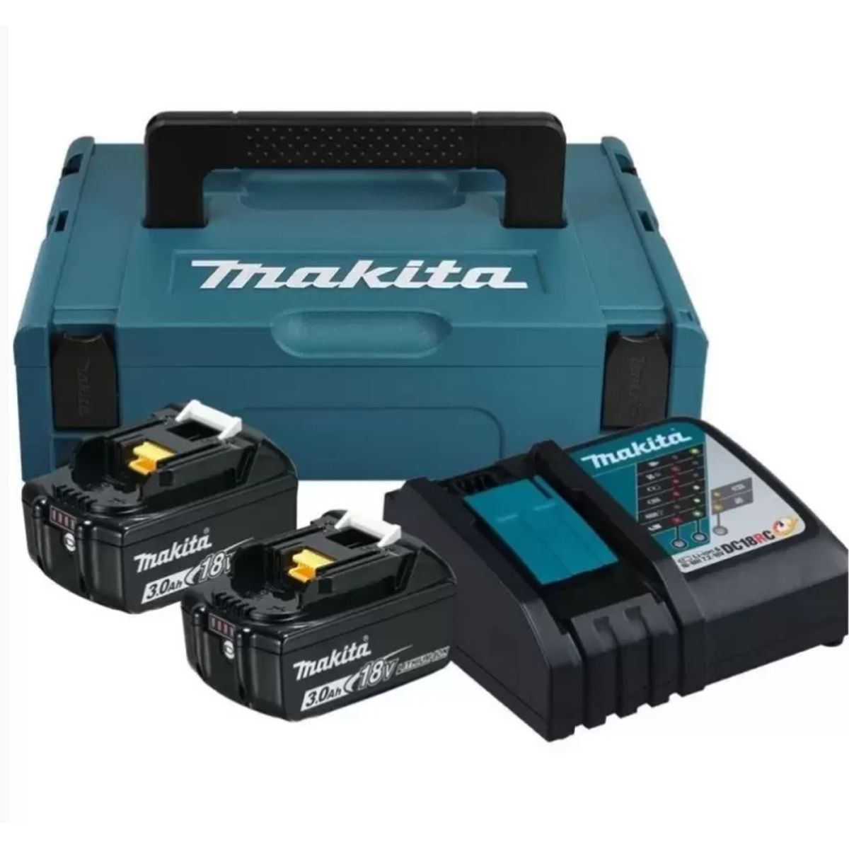 MAKITA - Makpac 2 Baterias 3.0Ah 18V LXT (BL1830B) + cargador simple rapido