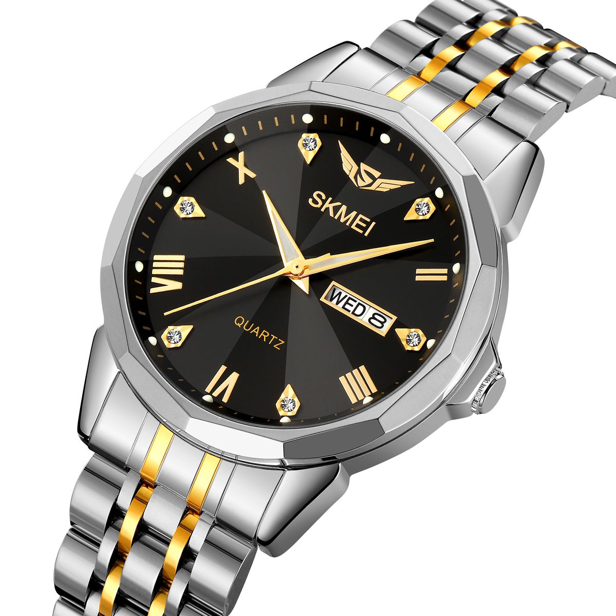 SKMEI - Reloj Skmei 2291 DORADO Fondo Negro analógo