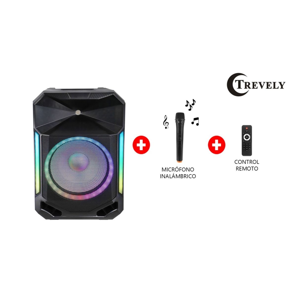 TREVELY - Parlante Portatil TREVELY TA-1580 - 1000W - Karaoke - tripode