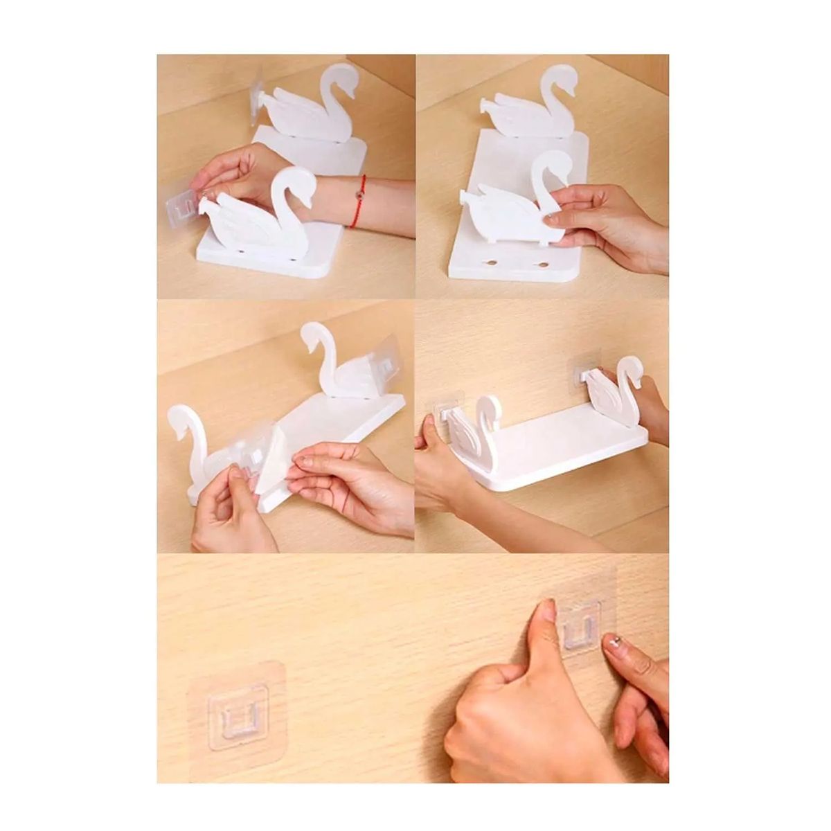 GENERICO - REPISA DISEÑO CISNE ADHESIVA 28 CM FACIL USO