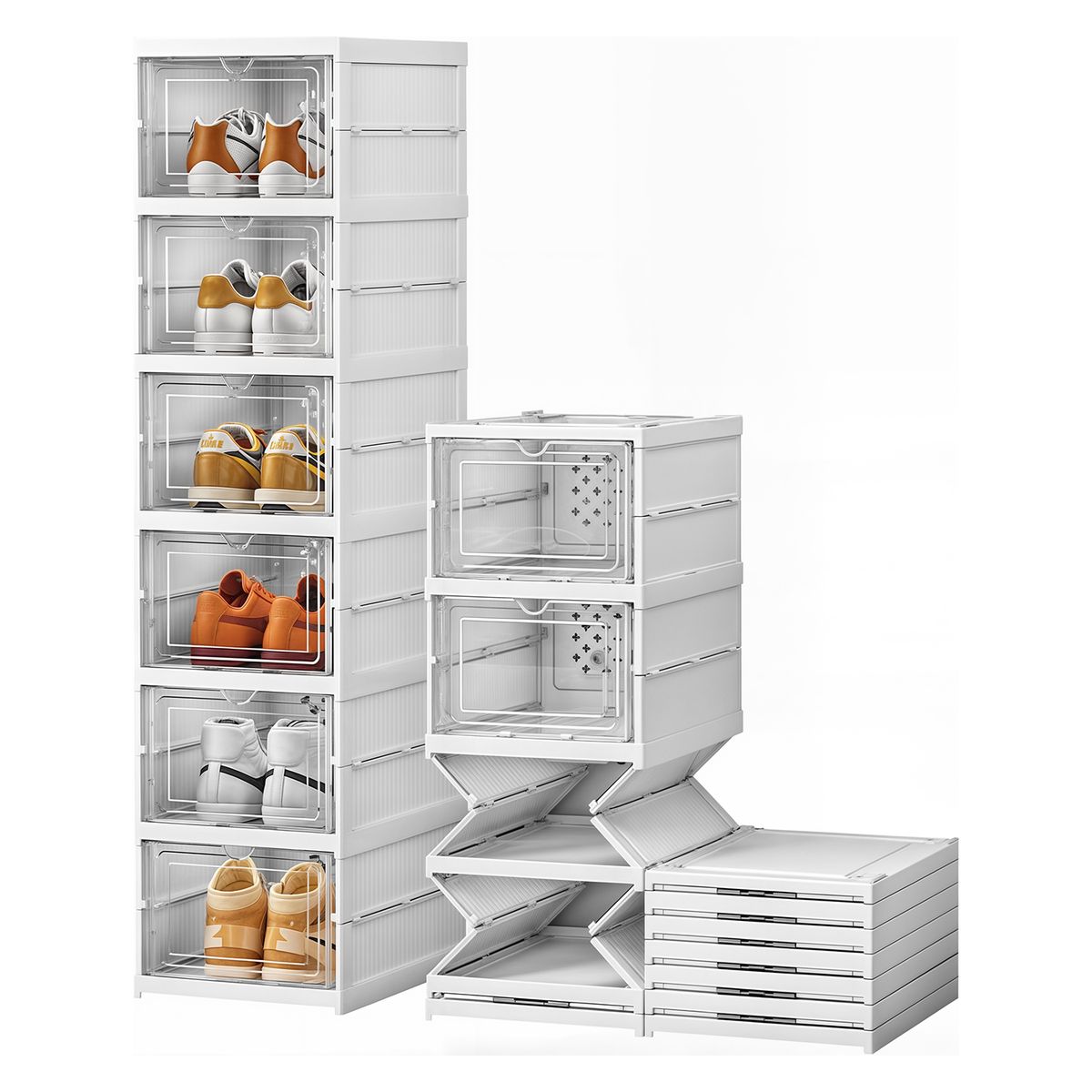 GENERICO - Zapatera Plegable De 6 Niveles Organizador De Almacenamiento - Blanco - 105CM