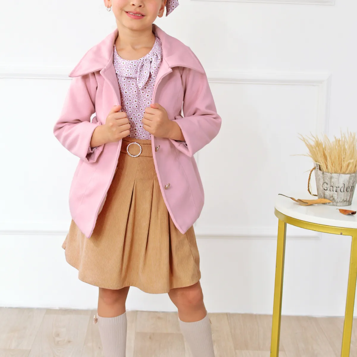 KIDS MASHMELO - ABRIGO CORTE PRINCESA Y LAZOS EN EL LATERAL PARA NIÑA KIDS MASHMELO