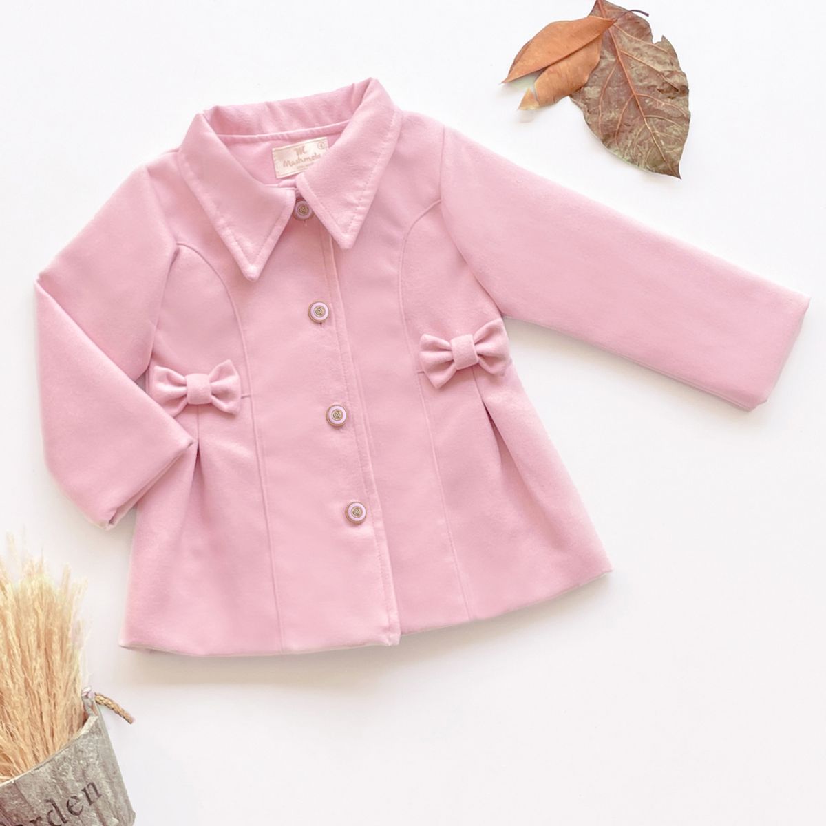 KIDS MASHMELO - ABRIGO CORTE PRINCESA Y LAZOS EN EL LATERAL PARA NIÑA KIDS MASHMELO