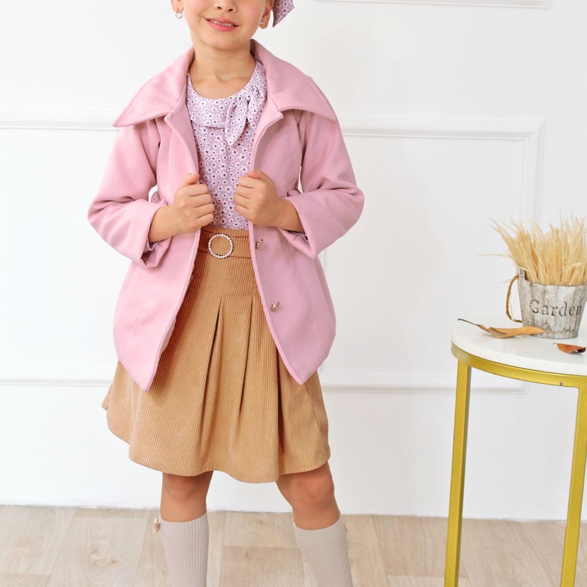 KIDS MASHMELO - ABRIGO CORTE PRINCESA Y LAZOS EN EL LATERAL PARA NIÑA KIDS MASHMELO