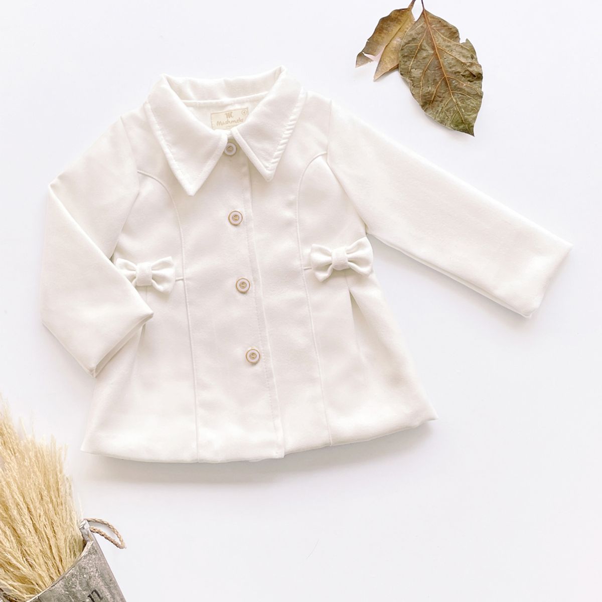 KIDS MASHMELO - ABRIGO CORTE PRINCESA Y LAZOS EN EL LATERAL PARA NIÑA KIDS MASHMELO