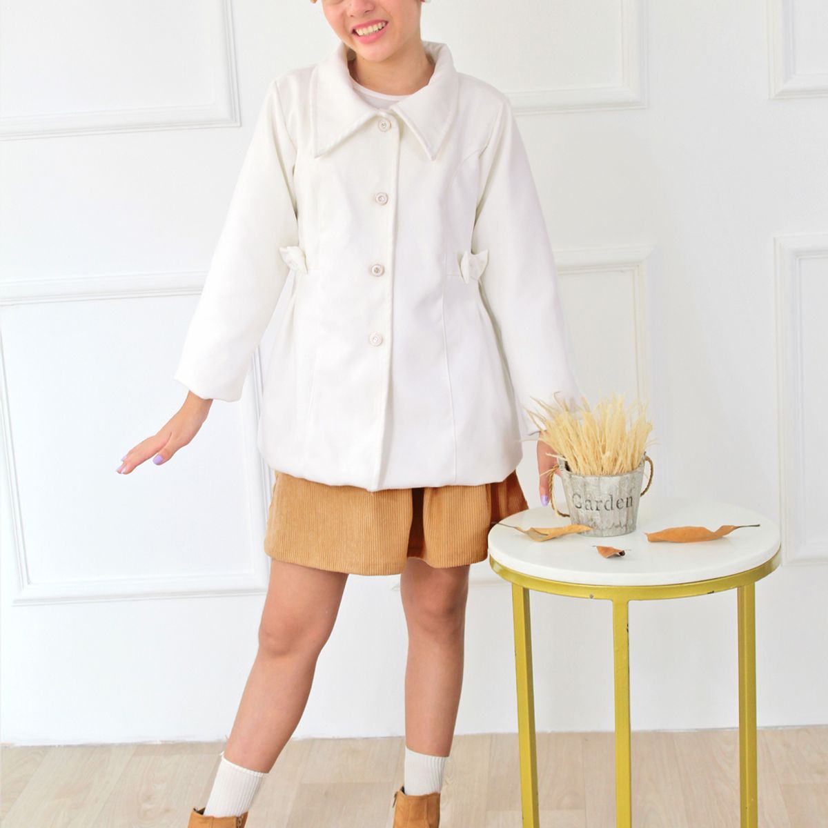 KIDS MASHMELO - ABRIGO CORTE PRINCESA Y LAZOS EN EL LATERAL PARA NIÑA KIDS MASHMELO