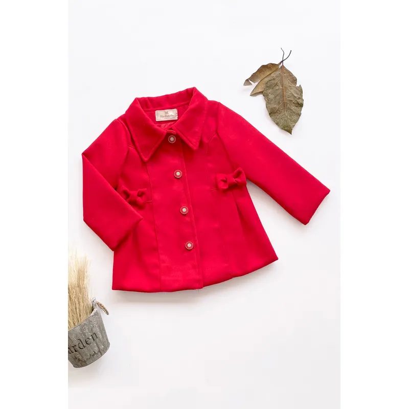 KIDS MASHMELO - ABRIGO CORTE PRINCESA Y LAZOS EN EL LATERAL PARA NIÑA KIDS MASHMELO