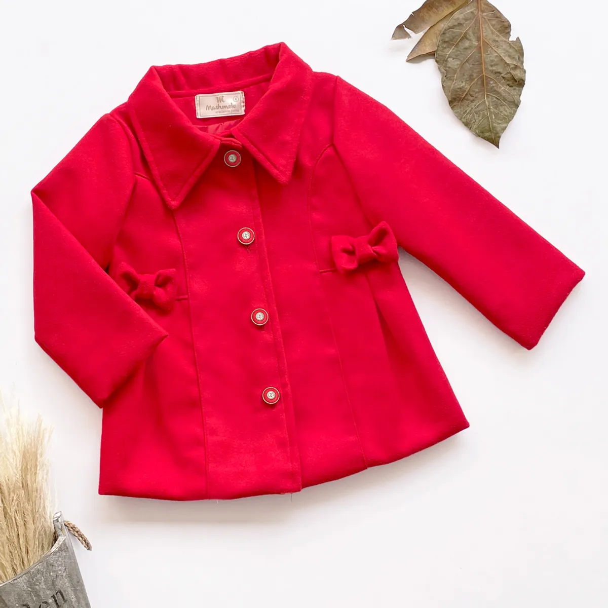 KIDS MASHMELO - ABRIGO CORTE PRINCESA Y LAZOS EN EL LATERAL PARA NIÑA KIDS MASHMELO