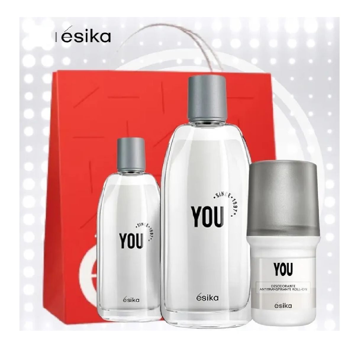 ESIKA - SET You Colonia 90ml 50ml y desodorante you mas bolsa