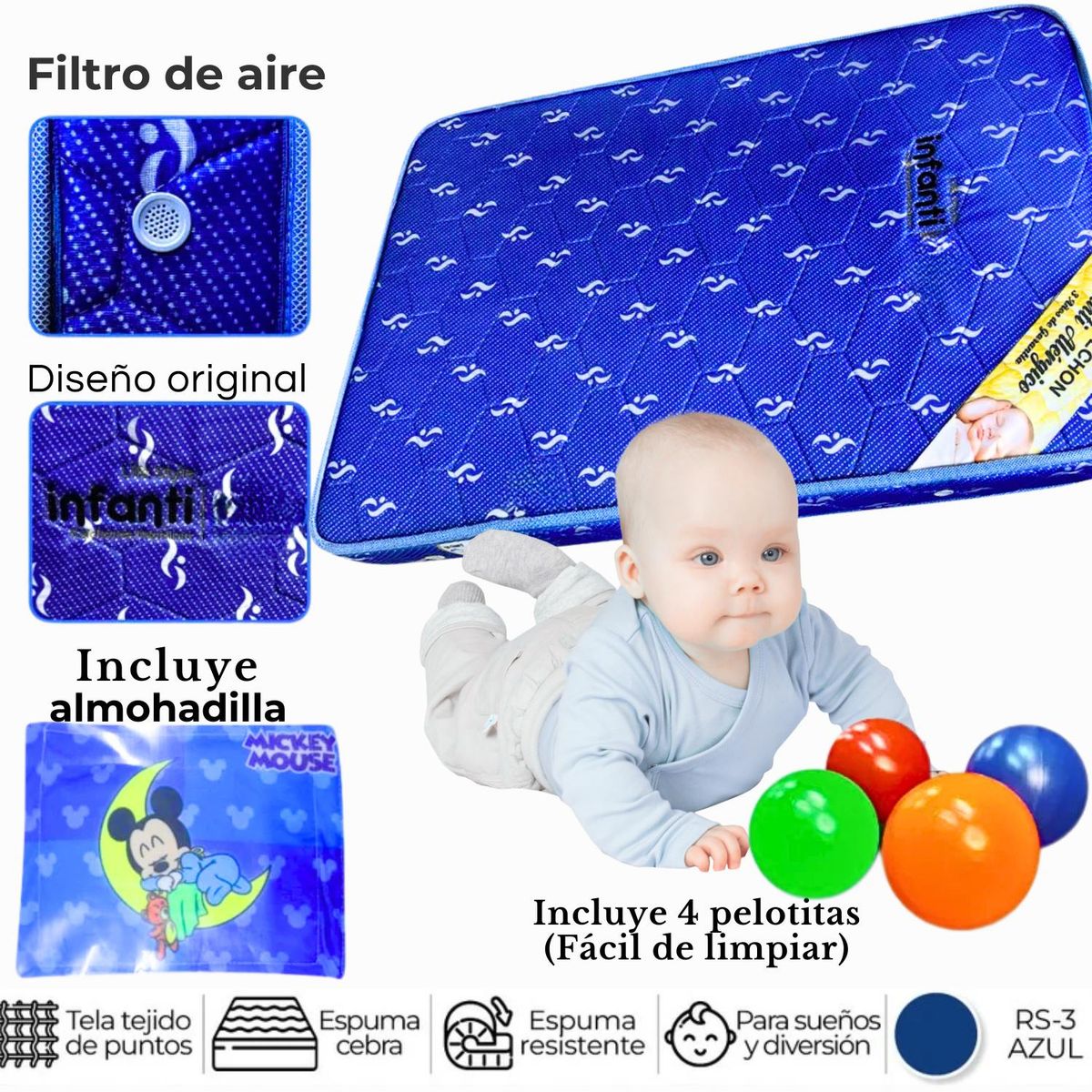 GENERICO - Colchón Infanti De 4 Para Bebes