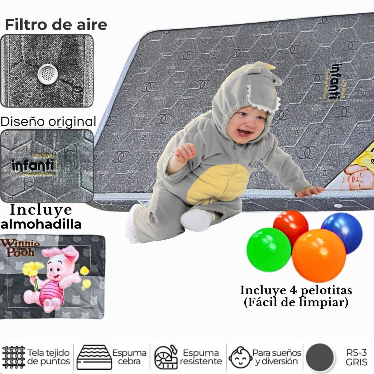 GENERICO - Colchón Infanti De 4 Para Bebes