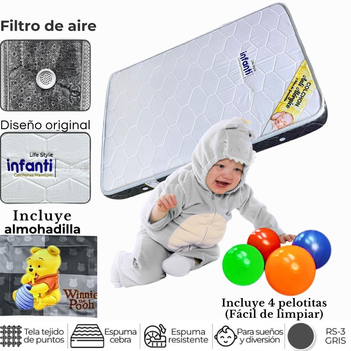 GENERICO - Colchón Infanti De 4 Para Bebes