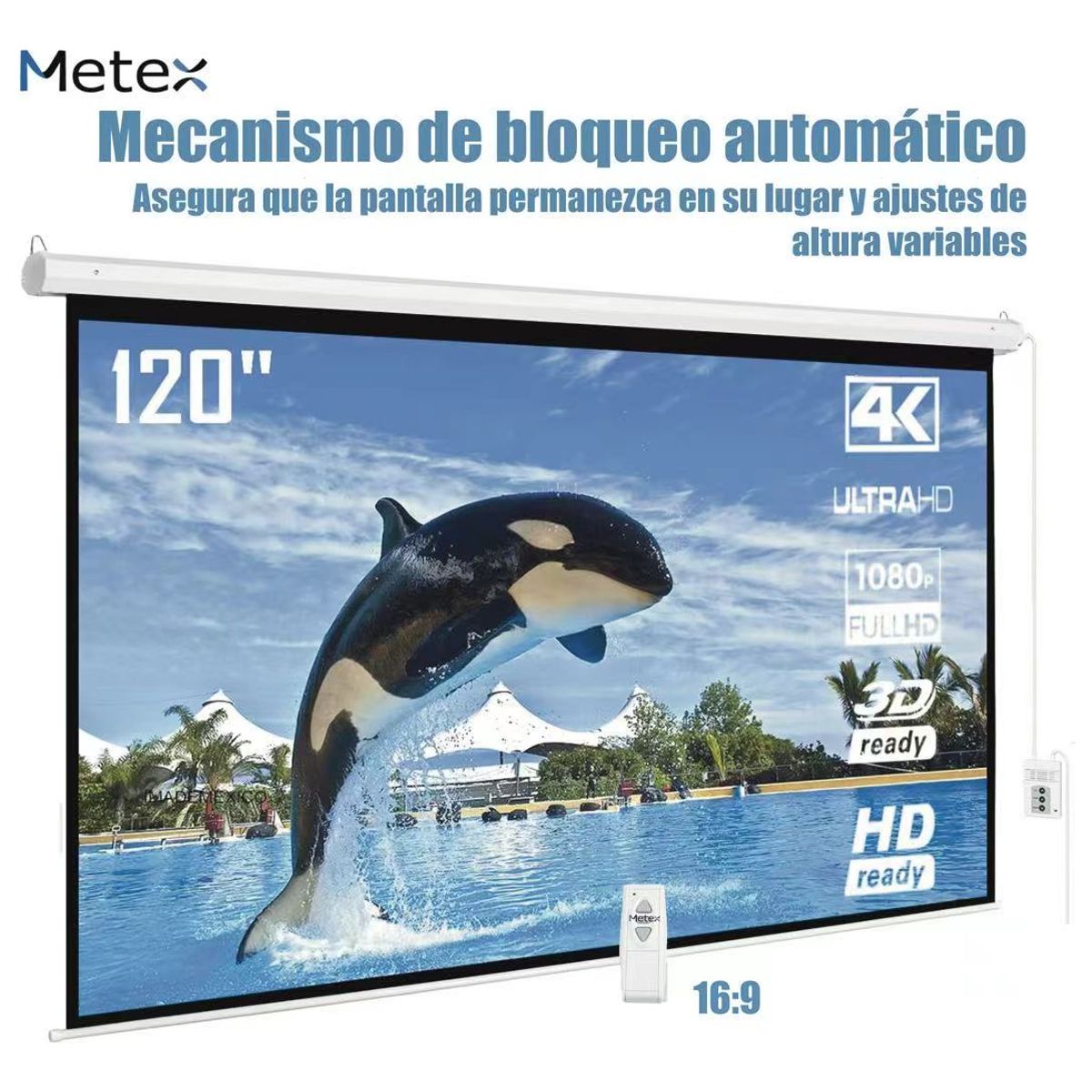 U BUY - Telon Electrico 2.44 Ancho X 1,83 Alto 2control Remoto