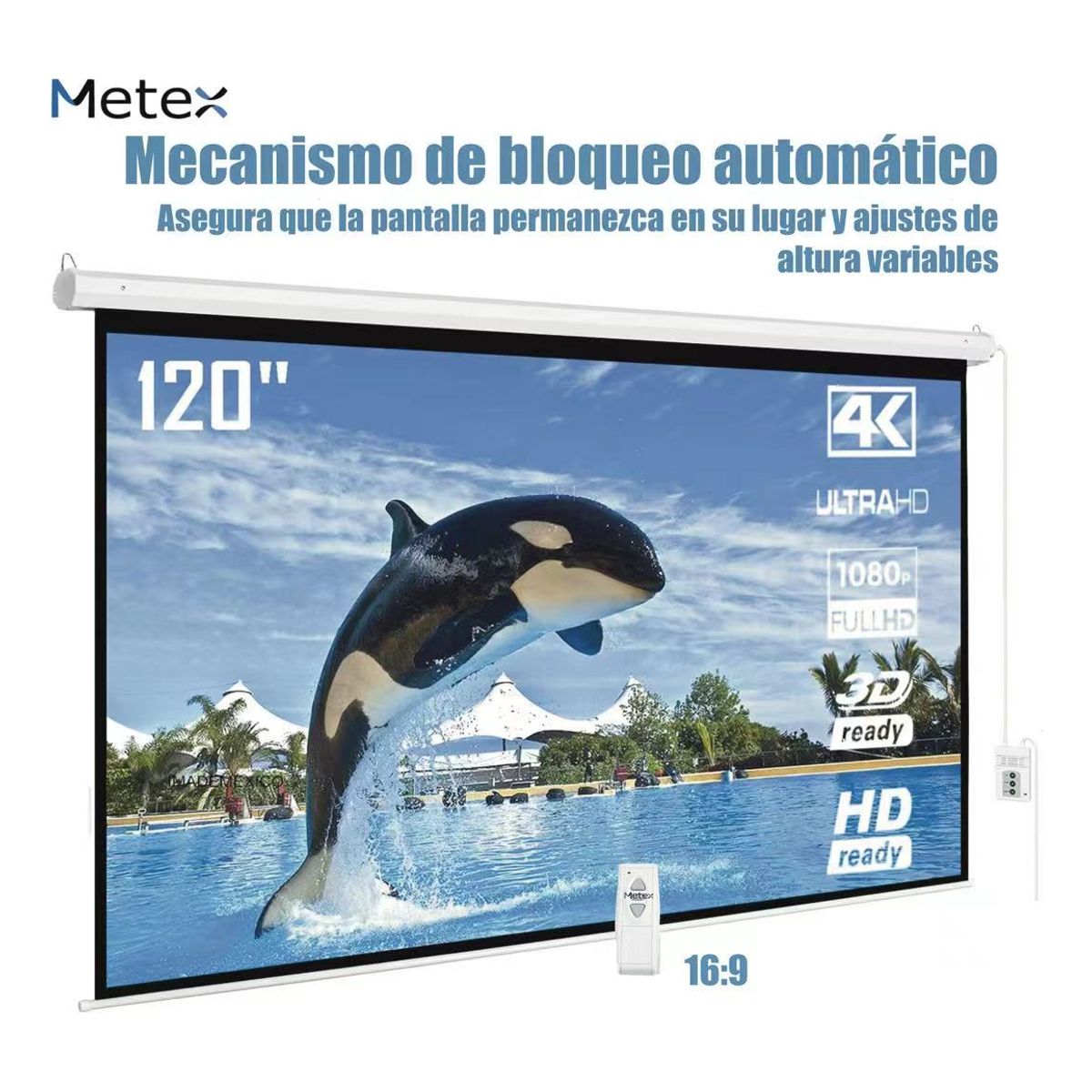 U BUY - Telon Electrico 2.44 Ancho X 1,83 Alto 2control Remoto