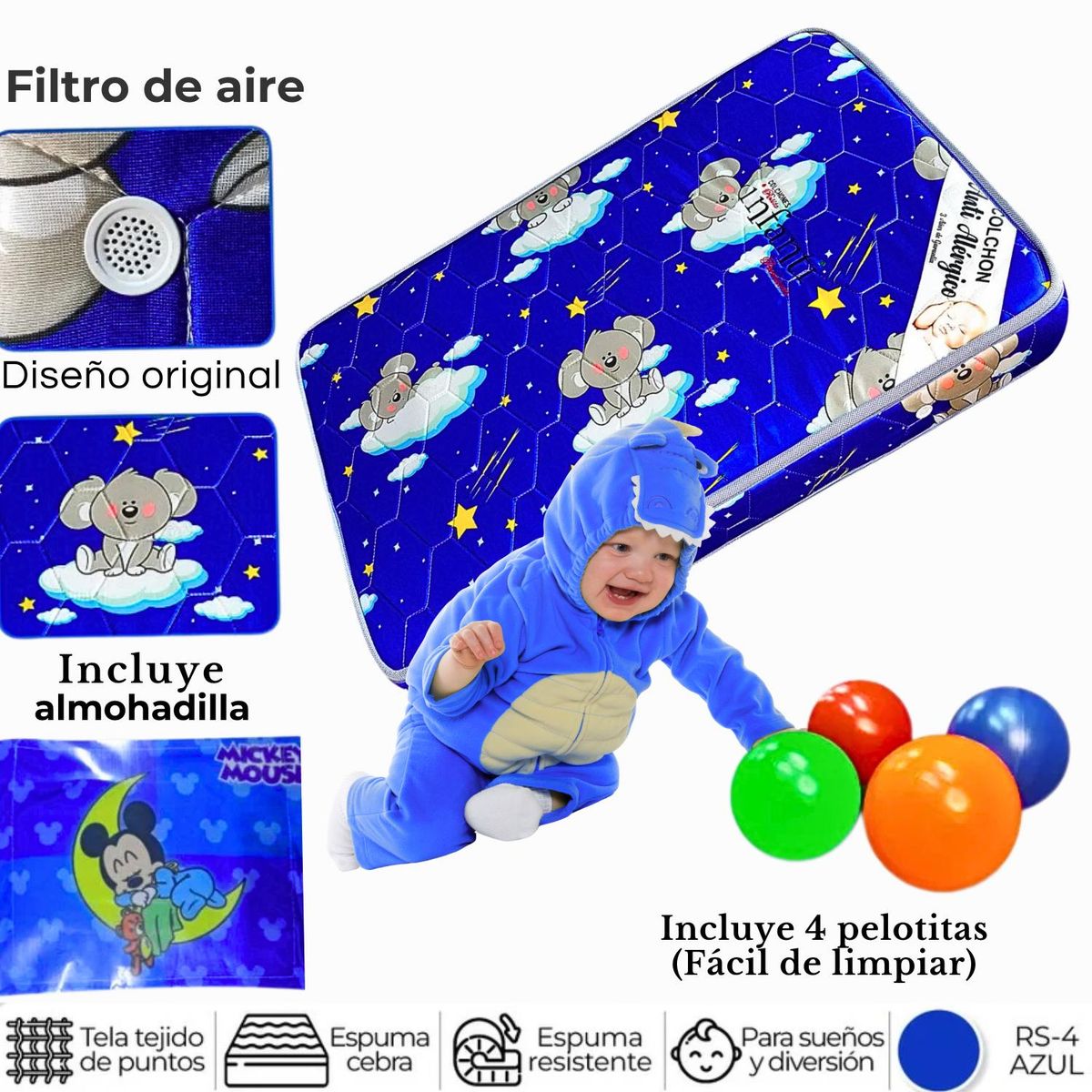 GENERICO - Colchón Infanti De 4 Para Bebes