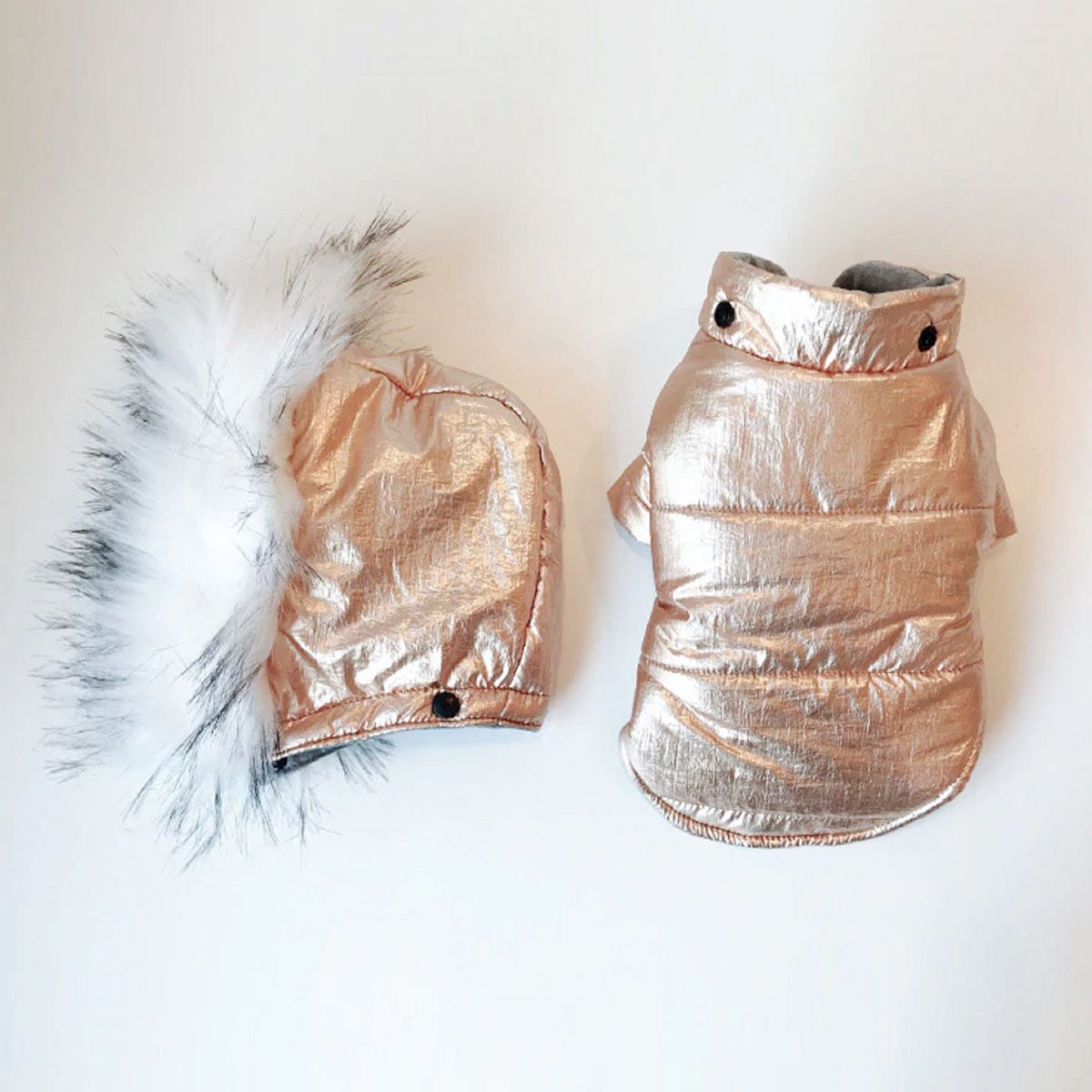 GENERICO - CASACA TÉRMICA DORADA PARA MASCOTAS PERROS GATOS - TALLA 2XL