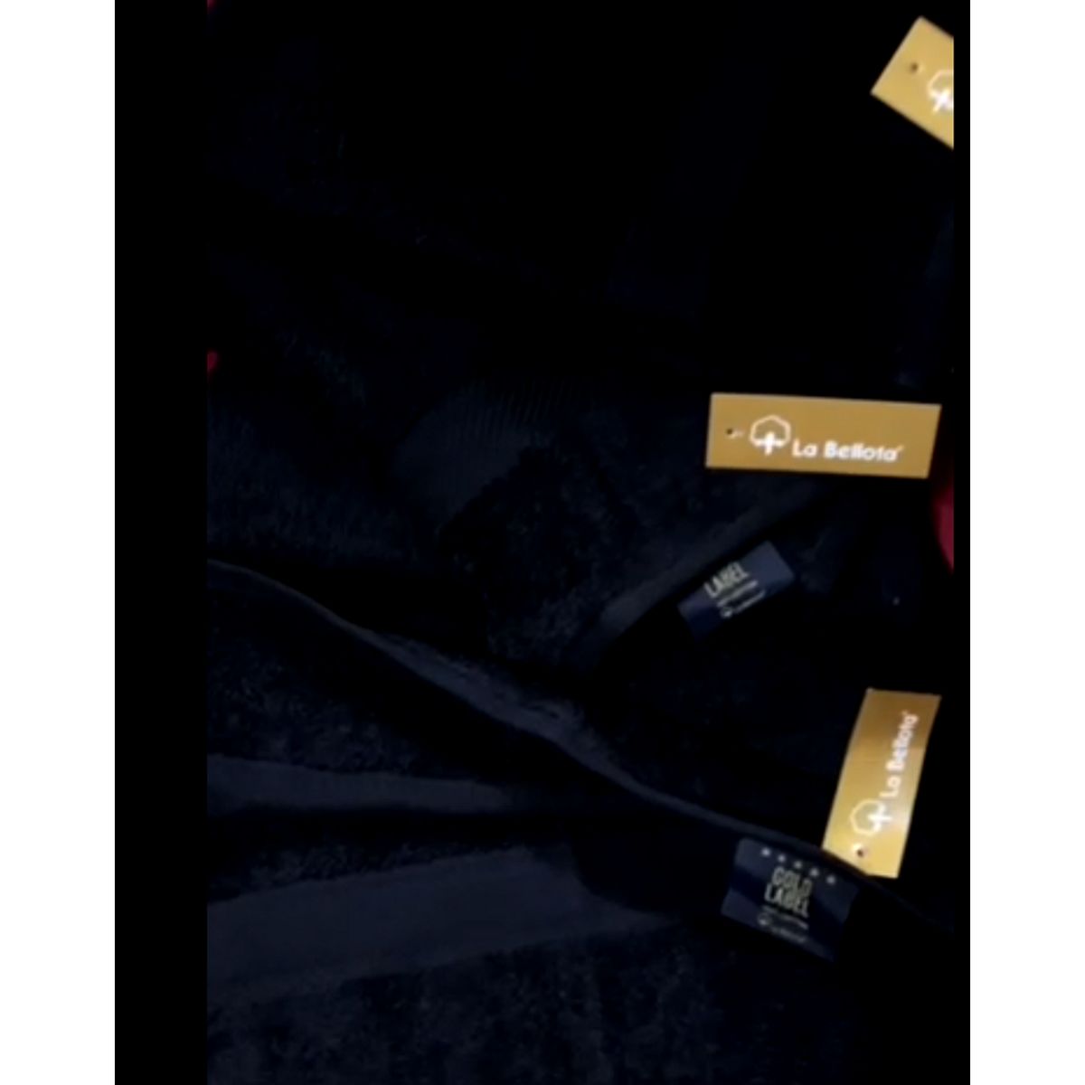 LA BELLOTA - Toalla Mano Negra 560 grs 40×70 cm "La Bellota" Gold Label