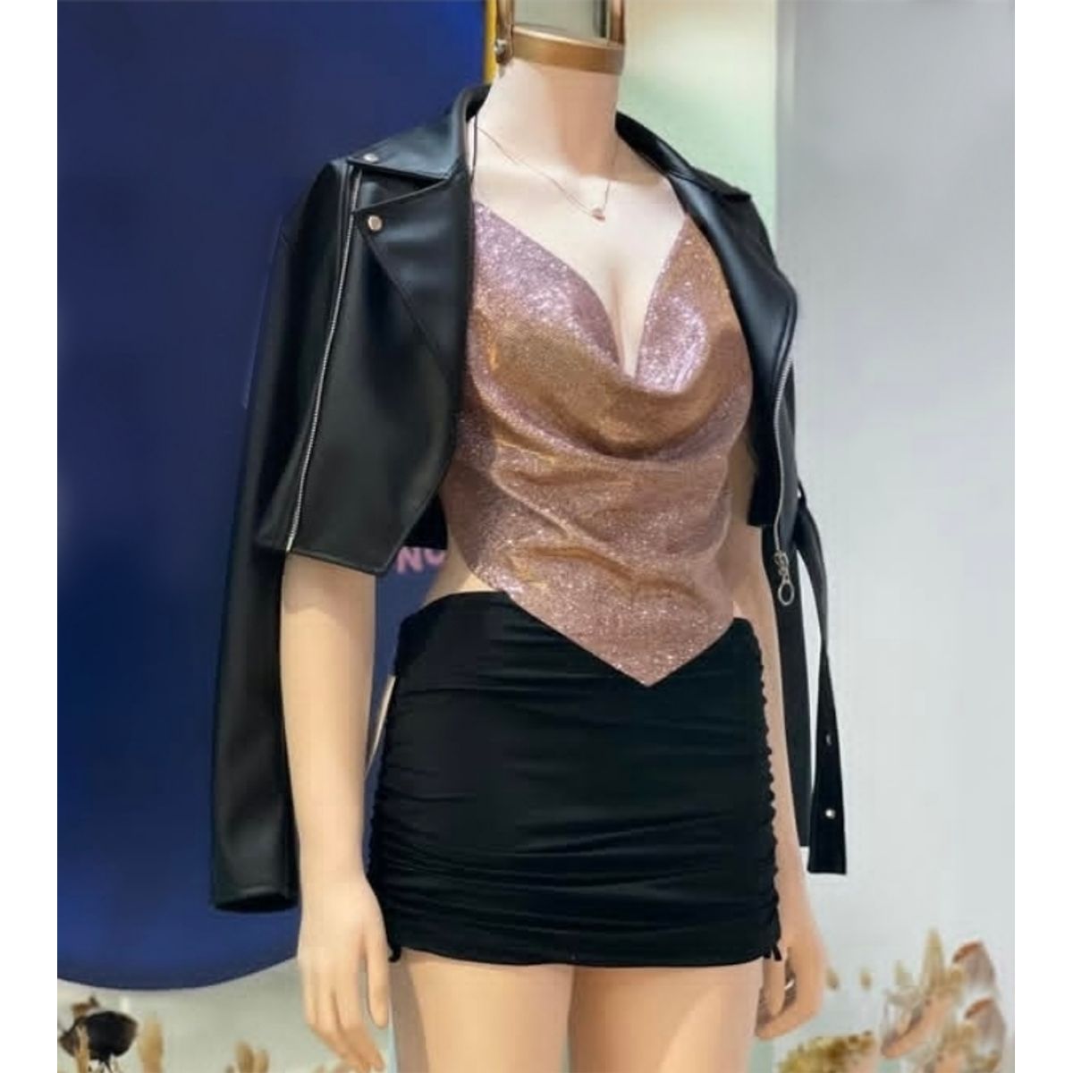 GENERICO - CASACA CROP CASUAL PARA MUJER