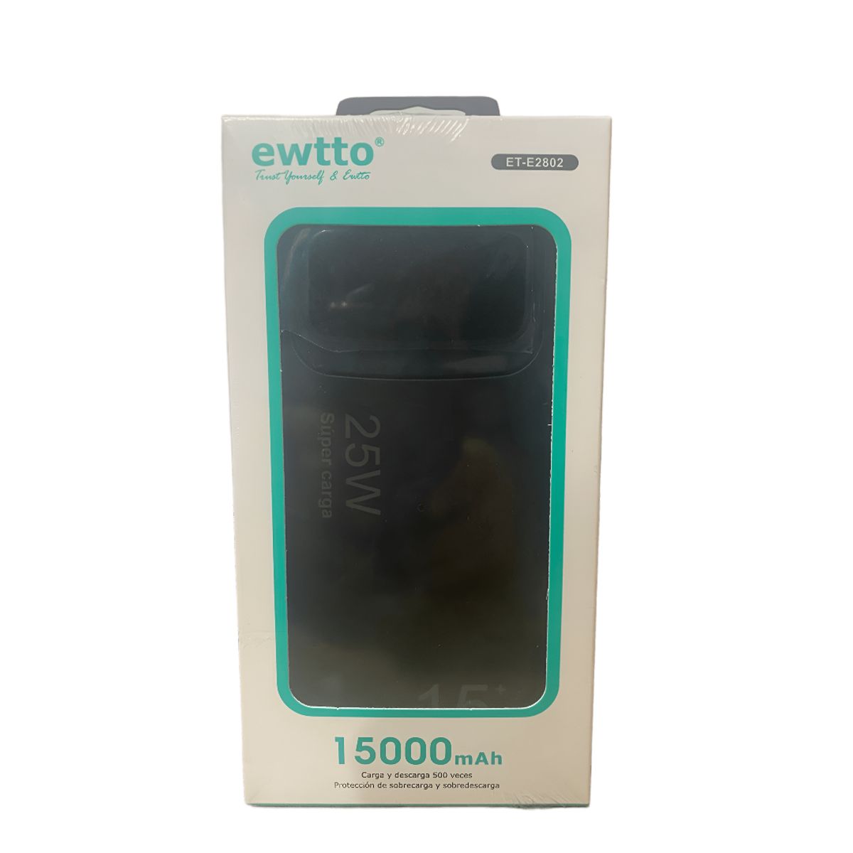EWTTO - EWTTO Power Bank ET-E2802 15000mAh Carga Rápida con Pantalla Digital