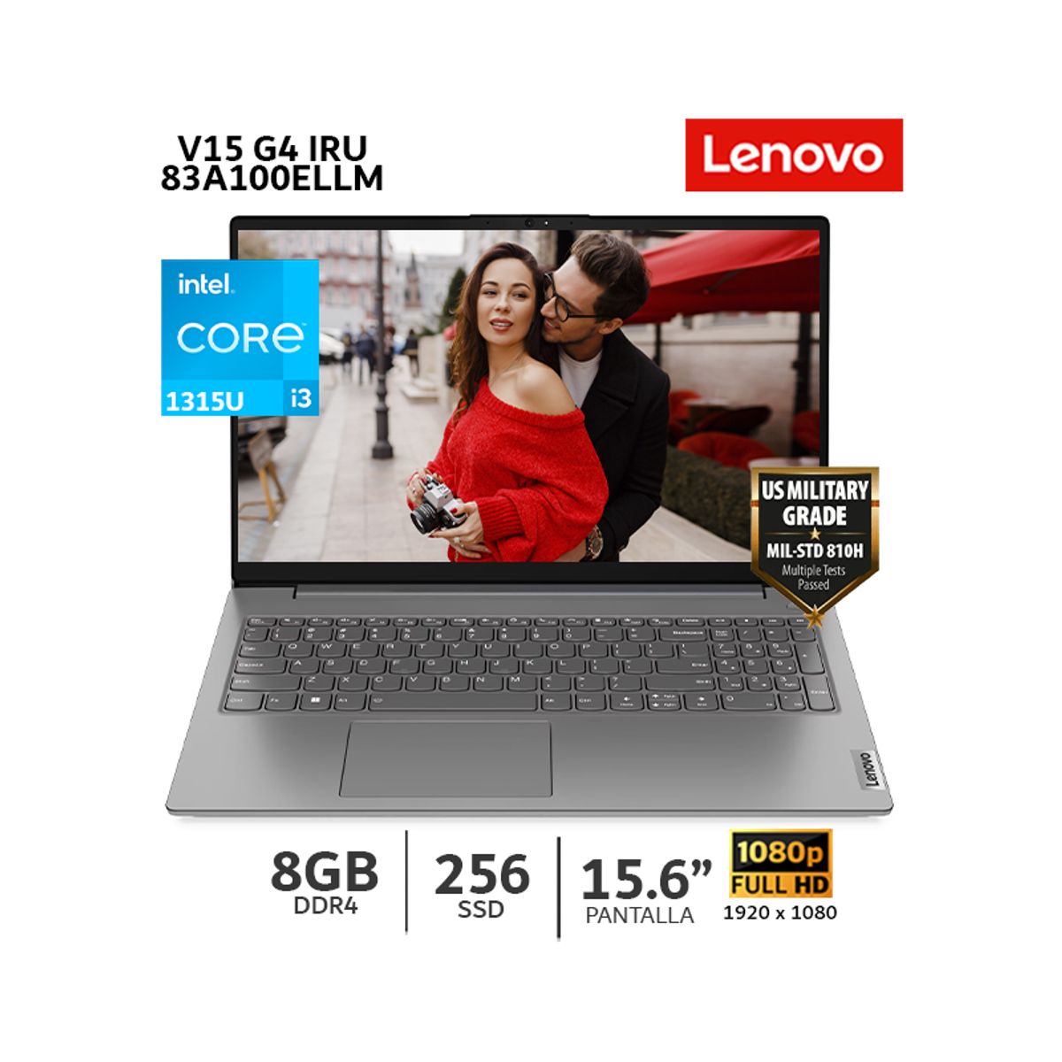 LENOVO - Laptop Lenovo V15 G4 IRU Ci3-1315U/ 8Gb Ram/ 256Gb SSD/ 15.6”/  83A100ELLM