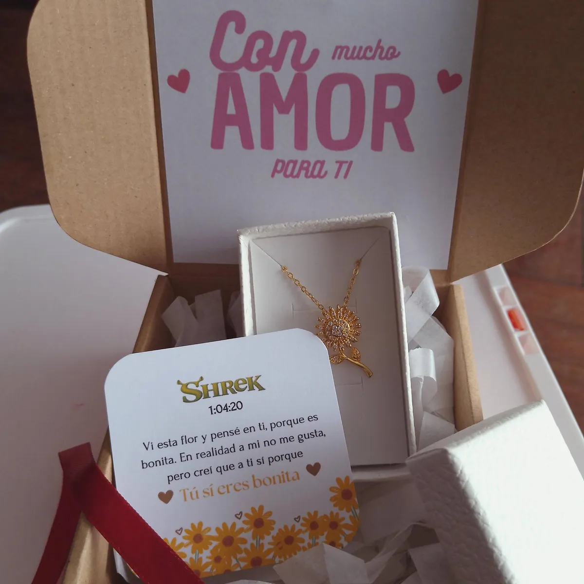 GENERICO - Collar Girasol Giratorio con tallo Antiestrés Dorado