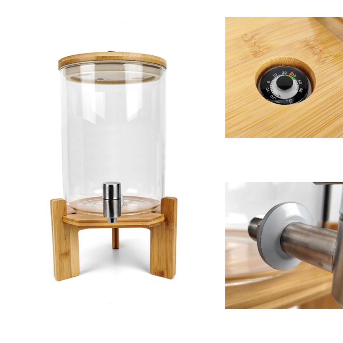 GENERICO - Dispensador de  bebida 5 Lt   con base de madera