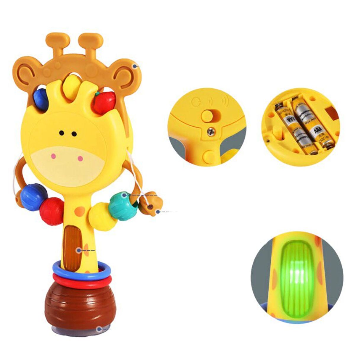 GENERICO - SONAJERO MUSICAL TAMBOR EN FORMA DE JIRAFA