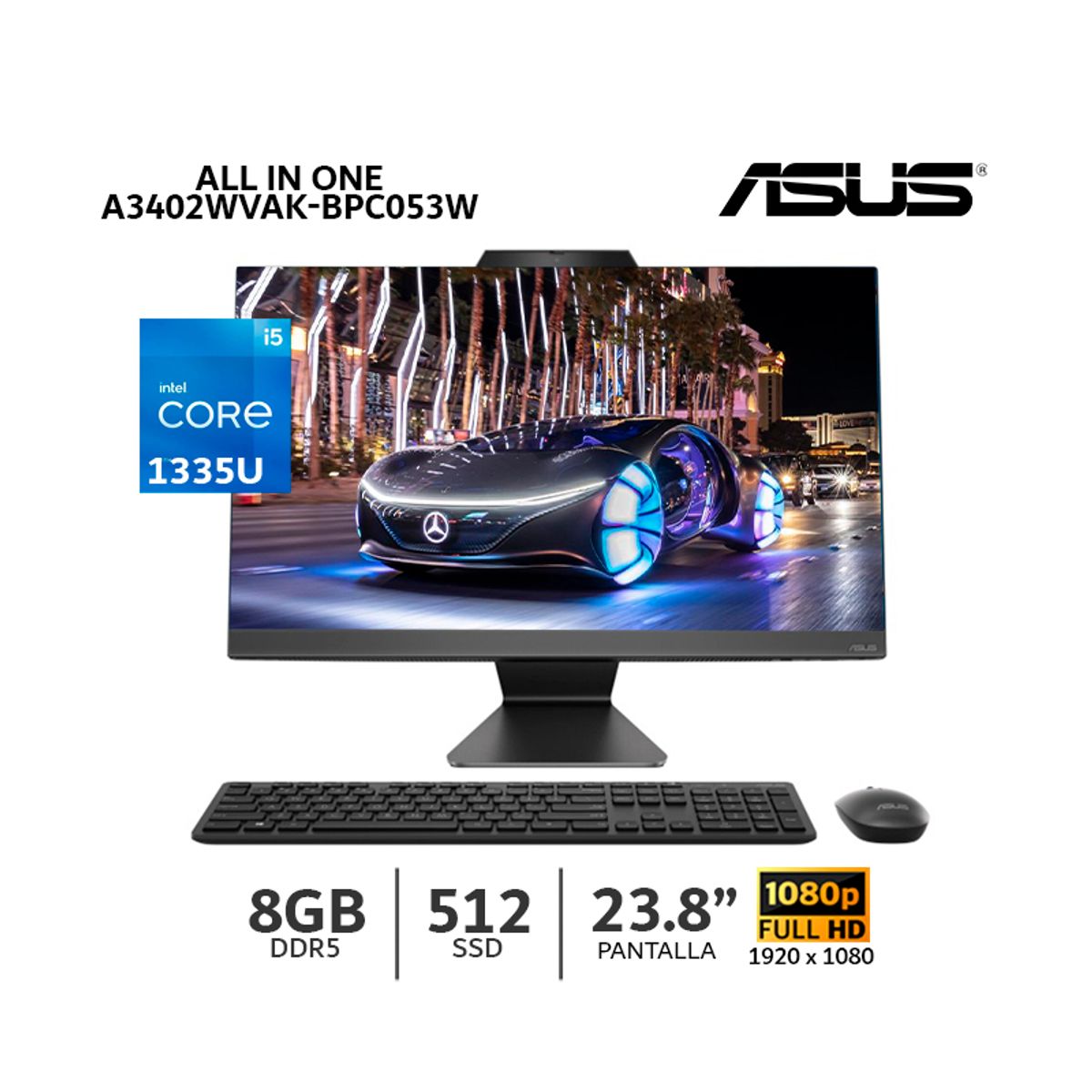 ASUS - All in One Asus A3402WVAK-BPC053W Intel Ci5-1335U 8Gb Ram 512Gb SSD 10núcleos