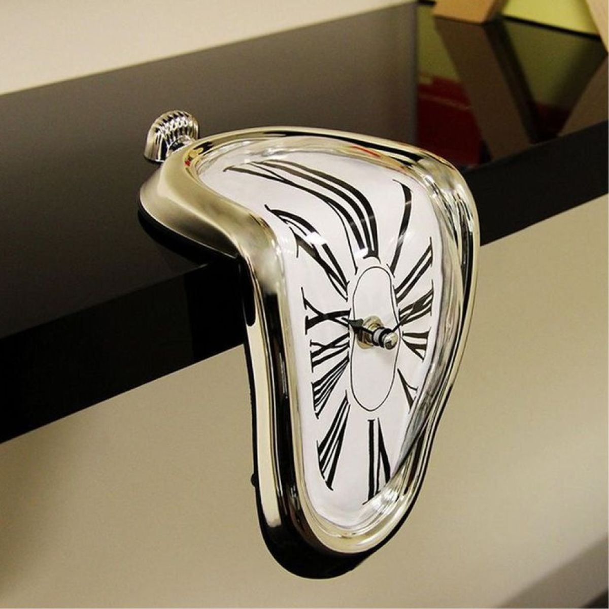 GENERICO - Reloj de mesa o estante Estilo Dalí Derretido Dorado