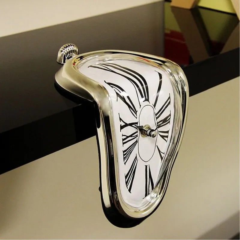 GENERICO - Reloj de mesa o estante Estilo Dalí Derretido Dorado