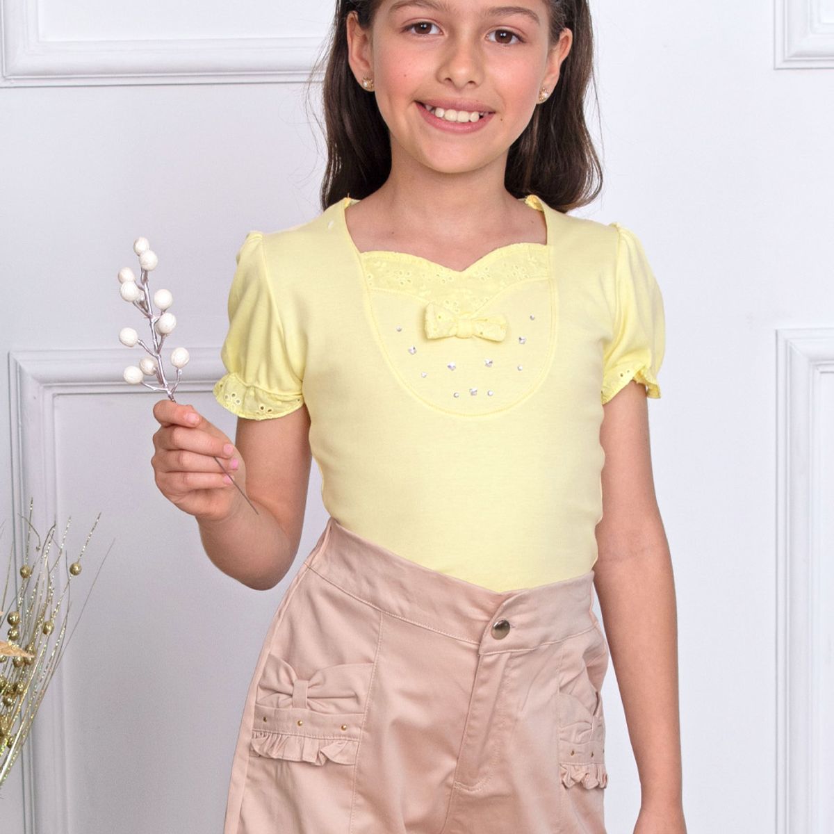 KIDS MASHMELO - BODY CON PIEZA DE BRODERY EN CANESU PARA NIÑA KIDS MASHMELO
