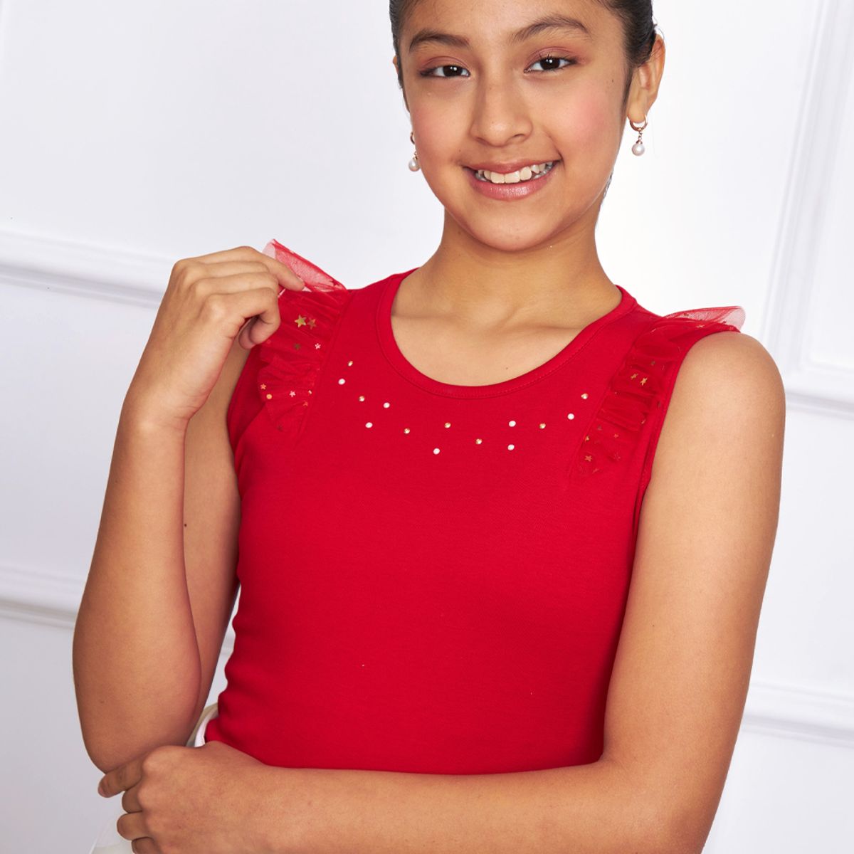 KIDS MASHMELO - BODY CON ALITAS DE TULL Y ESTRELLAS PARA NIÑA KIDS MASHMELO